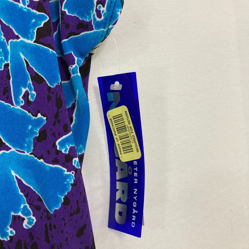 New Peter Nygard size XL Colorful Artsy Abstract Ruched Side Stretch‎ Knit Top - Picture 3 of 11